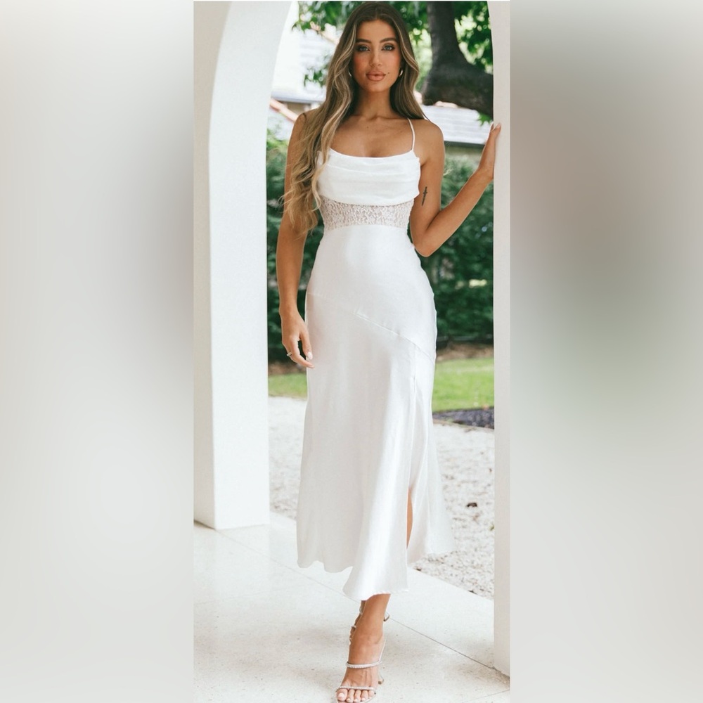 Wedding Dress - Pearl White-Silk & Lace.